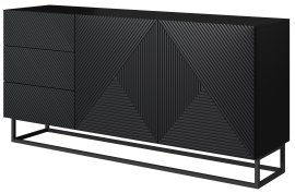 Komoda s metalnim okvirom Asha 167 2D3SZ - crna