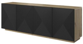 Komoda na postolju Asha 200 4D - river stone/hrast artisan