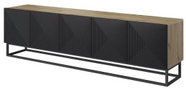 TV element s metalnim okvirom Asha 200 5D - river stone/hrast artisan