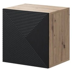 Zidni noćni ormarić Asha 40 1D - river stone/hrast artisan