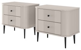 Komplet dviju noćnih ormarića Vesper 56 2SZ - kašmir, na crnim nogama