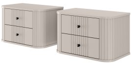 Zidni komplet dviju noćnih ormarića Vesper 56 2SZ - kašmir, crne ručke