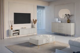 Dnevni boravak i spavaća soba Vesper - kašmir, na zlatnim nogama