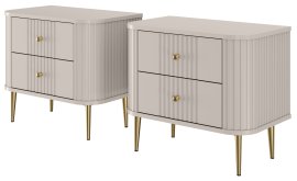Komplet dva noćna ormarića Vesper 56 2SZ - kašmir, na zlatnim nogama