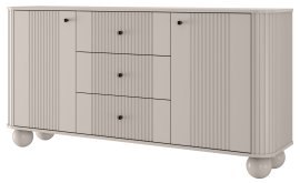 Komoda Vesper 160 2D3SZ - kašmir, na okruglim nogama, crne ručke