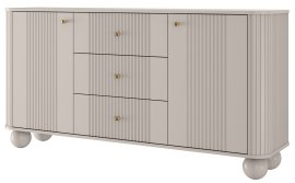 Komoda Vesper 160 2D3SZ - kašmir, na okruglim nogama, zlatne ručke
