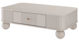 Stolić za dnevni boravak Vesper 100 - kašmir, na okruglim nogama, zlatne ručke