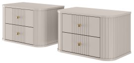 Zidni komplet dviju noćnih ormarića Vesper 56 2SZ - kašmir, zlatne ručke
