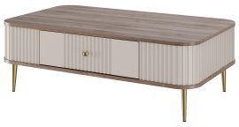 Stolić za dnevni boravak Vesper 100 - kašmir/orah, na zlatnim nogama