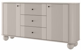 Komoda Vesper 160 2D3SZ - kašmir/orah, na okruglim nogama, crne ručke