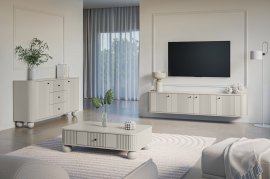 Komoda Vesper 160 2D3SZ - kašmir/orah, na okruglim nogama, crne ručke