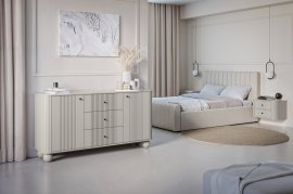 Komoda Vesper 160 2D3SZ - kašmir/orah, na okruglim nogama, crne ručke