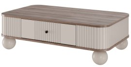 Stolić za dnevni boravak Vesper 100 - kašmir/orah, na okruglim nogama, crne ručke.