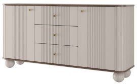 Komoda Vesper 160 2D3SZ - kašmir/orah, na okruglim nogama, zlatne ručke