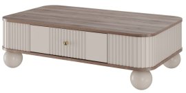 Stolić za dnevni boravak Vesper 100 - kašmir/orah, na okruglim nogama, zlatne ručke