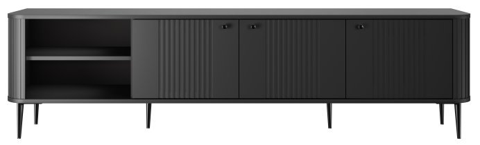 TV element Vesper 187 3D - crna, na crnim nogama