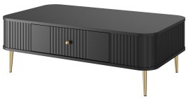 Stolić za dnevni boravak Vesper 100 - crna, sa zlatnim nogama