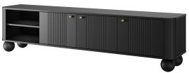 TV element Vesper 187 3D - crni, na okruglim nogama, zlatne ručke