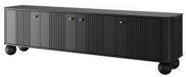 TV element Vesper 187 4D - crni, na okruglim nogama, zlatne ručke