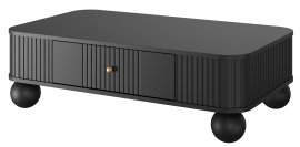 Stolić za dnevni boravak Vesper 100 - crna, na okruglim nogama, zlatne ručke