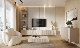 Dnevni boravak i spavaća soba Malmi - kašmir, zlatni dekor