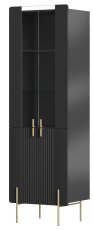 Vitrina Malmi 60 4D - crna, zlatne noge