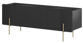 TV komoda Malmi 150 2D1SZ - crna, zlatne noge