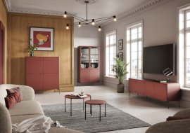 Dnevni boravak i spavaća soba Sonatia - burgundski crvena