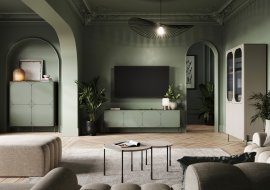 Dnevni boravak i spavaća soba Sonatia - maslinasto zelena