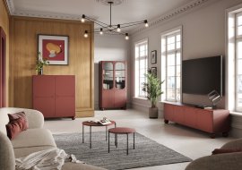 Dnevni boravak i spavaća soba Sonatia II - burgundski crvena