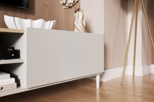 Dnevni boravak i spavaća soba Elivo s nogicama - kašmir/nauljeni hrast