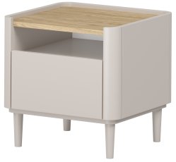 Noćni ormarić Elivo 50 1SZ s nogicama - kašmir/uljeni hrast