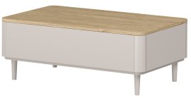 Klupski stolić Elivo 100 2SZ s nogicama - kašmir/nauljeni hrast