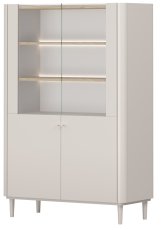 Vitrina Elivo 100 2D s nogicama - kašmir/nauljeni hrast