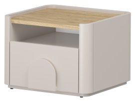 Noćni ormarić Amilio 50 1SZ - kašmir/hrast nauljeni/ručke kašmir