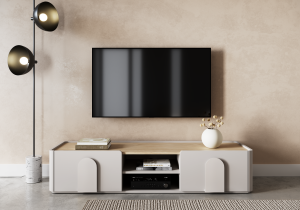 Bogart - TV komoda Amilio 170 1K1SZ - kašmir/hrast nauljeni/ručke kašmir