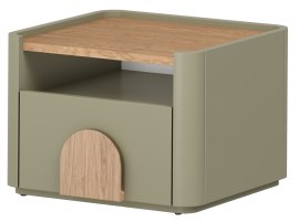 Noćni ormarić Amilio 50 1SZ - eukaliptus/hrast baltic dune/ručke hrast prirodni