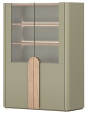 Vitrina Amilio 100 2D - eukaliptus/hrast baltic dune/ručke hrast prirodni