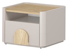 Noćni ormarić Amilio - kašmir/hrast nauljeni/ručice svijetli hrast