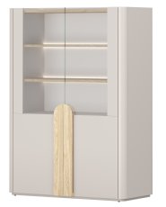 Vitrina Amilio 100 2D - kašmir/hrast nauljeni/ručke svijetli hrast