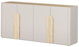 Komoda Amilio 200 4D - kašmir/hrast nauljeni/ručke svijetli hrast