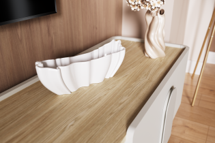 Dnevni boravak i spavaća soba Amilio s nogicama - kašmir/hrast nauljeni/ručice kašmir