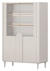 Vitrina Amilio 100 2D s nogicama - kašmir/hrast nauljeni/ručke kašmir