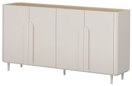 Komoda Amilio 200 4D s nogicama - kašmir/hrast nauljeni/ručke kašmir