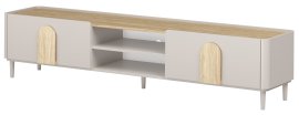 TV komoda Amilio 220 1K1SZ s nogicama - kašmir/hrast nauljeni/ručke svijetli hrast