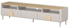 TV komoda Amilio 200 1K2SZ s nogicama - kašmir/hrast nauljeni/ručke svijetli hrast