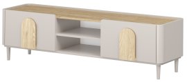 TV komoda Amilio 170 1K1SZ s nogicama - kašmir/hrast nauljeni/ručke svijetli hrast