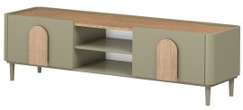 TV komoda Amilio 170 1K1SZ s nogicama - eukaliptus/baltski dune hrast/ručke prirodni hrast