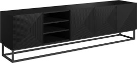 TV komoda s policama Asha 200 5D (metalni okvir) - crna