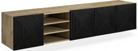 Zidna TV komoda s policama Asha 200 5D - crna/hrast artisan